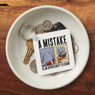 A Mistake Is An Opportunity To Grow Elephant Keychain