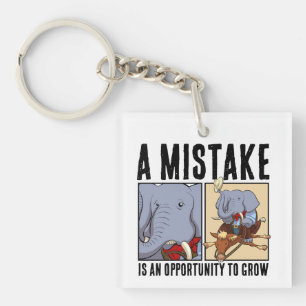 A Mistake Is An Opportunity To Grow Elephant Keychain