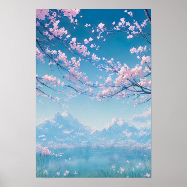 A Misty Morning by the Lake Poster (Front)