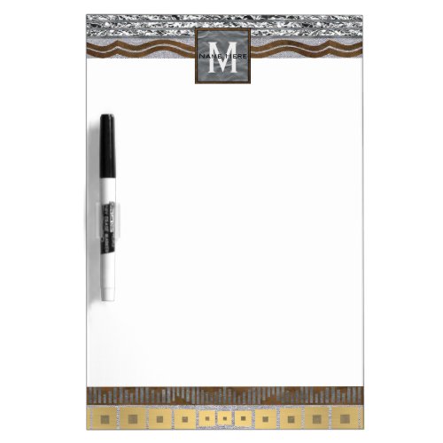 A Mixed Metals Monogram School Or Office Bling Dry Erase Board