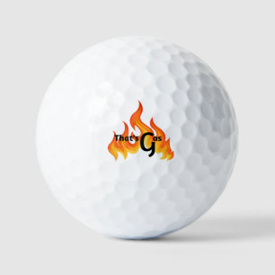 A Mod, Bold, Orange & Yellow Flame Graphic Golf Ba Golf Balls