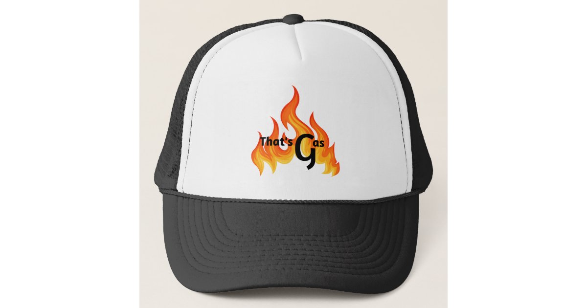 A Mod, Bold, Orange & Yellow Flame Graphic Trucker Trucker Hat