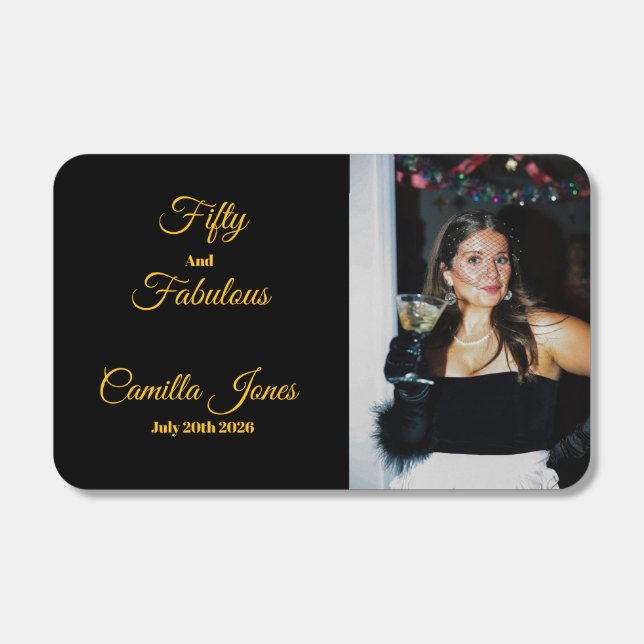 A modern, 50th Birthday custom name photo Matchboxes (Front)