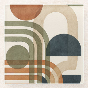 A modern abstract design featuring overlapping geo glass coaster