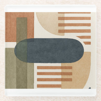 A modern abstract design featuring overlapping geo glass coaster