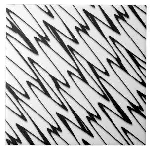 A Modern Abstract Energetic Line Art Ceramic Tile