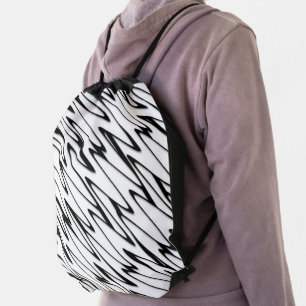 A Modern Abstract Energetic Line Art  Drawstring Bag