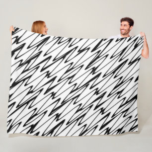 A Modern Abstract Energetic Line Art Fleece Blanket