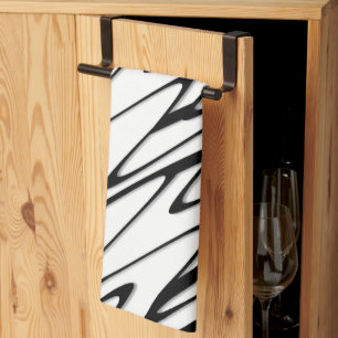 A Modern Abstract Energetic Line Art Kitchen Towel