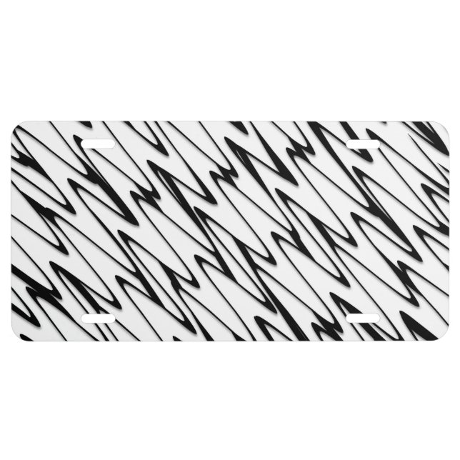 A Modern Abstract Energetic Line Art  License Plate (Front)