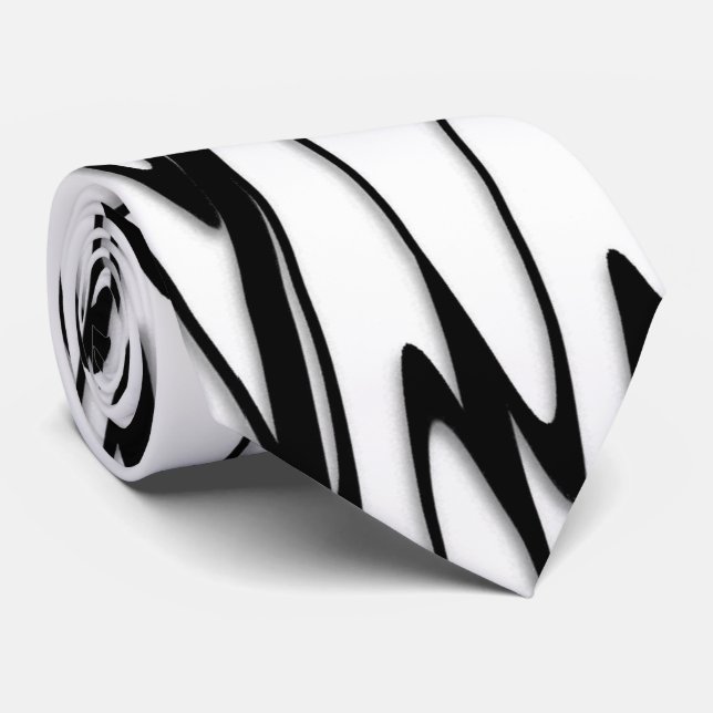 A Modern Abstract Energetic Line Art  Neck Tie (Rolled)