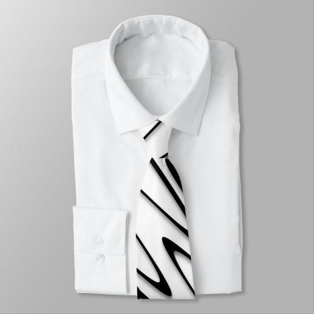 A Modern Abstract Energetic Line Art  Neck Tie (Tied)