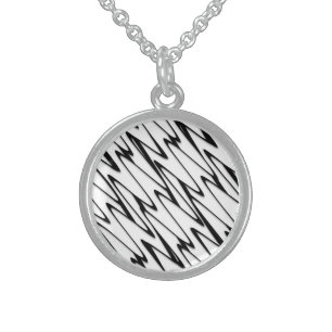A Modern Abstract Energetic Line Art Sterling Silver Necklace