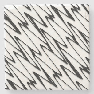 A Modern Abstract Energetic Line Art Stone Coaster