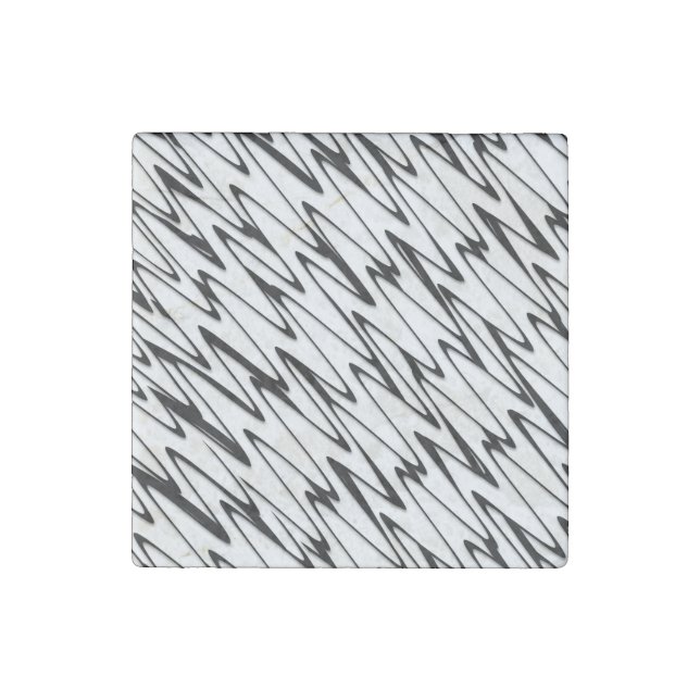 A Modern Abstract Energetic Line Art  Stone Magnet (Front)