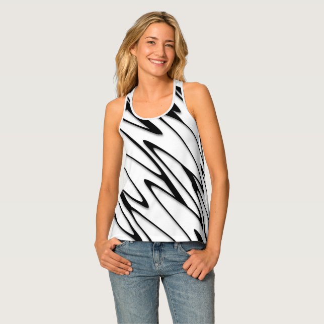 A Modern Abstract Energetic Line Art  Tank Top (Front Full)