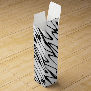 A Modern Abstract Energetic Line Art  Wine Box