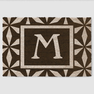 A Modern Abstract with Large Initial Coir Fiber Doormat