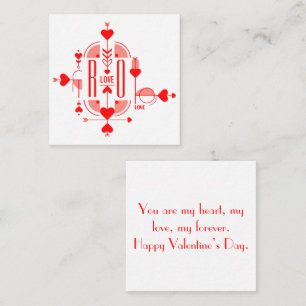 A modern and romantic monogram initial design note card