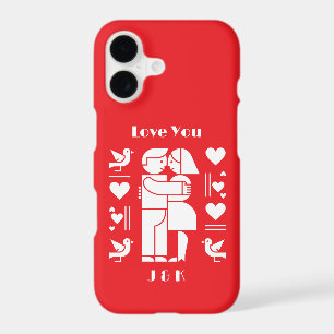 A modern Bauhaus personalized Valentine’s Day iPhone 17 Case