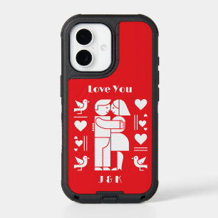 A modern Bauhaus personalized Valentine’s Day iPhone 17 Case