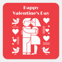 A modern Bauhaus-style Valentine’s Day