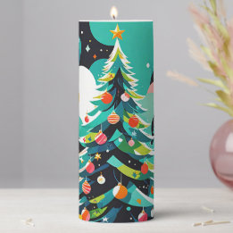 A modern christmas tree illustration 1 - Candle