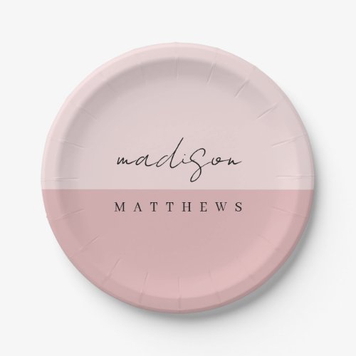 A modern minimalist handwritten script typography paper plates