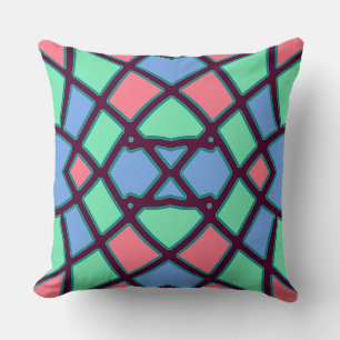 A modern multicolor all over fabric print pattern throw pillow