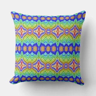 A modern multicolor all over fabric print pattern throw pillow