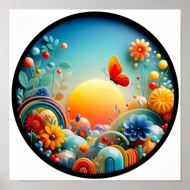 A modern nature themed abstract poster (Front)