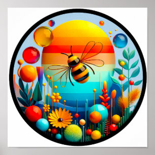 A modern nature themed abstract poster