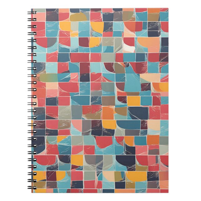 A Modern Notebook with Vibrant Mosaic Design (Front)
