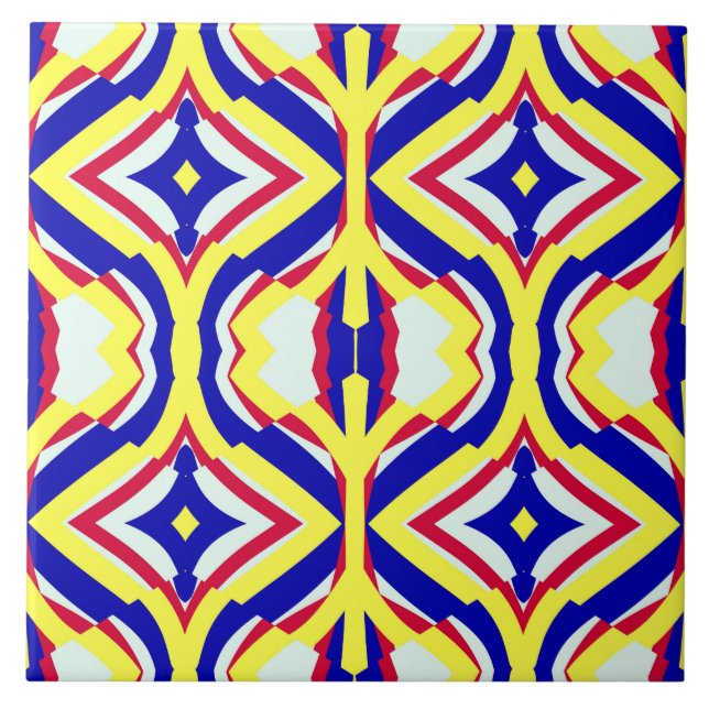 A modern seamless multicolor classic pattern ceram ceramic tile (Front)