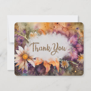 A Modern Thank You Bouquet Flat Thank You Card