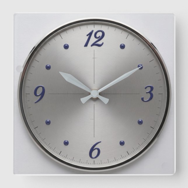 A Modernist Silver Color Dial Wall Clock (Front)