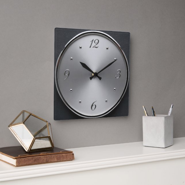 A Modernist Silver Color Dial Wall Clock (Office)