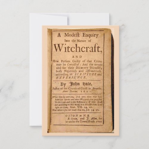 A Modest Inquiry into the Nature of Witchcraft Thank You Card