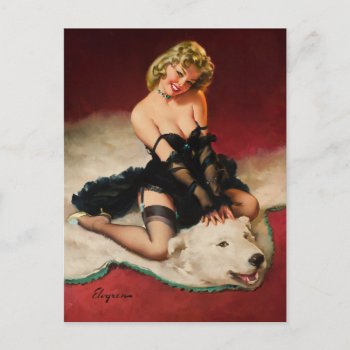 A Modest Look Pin Up Art Postcard by Pin_Up_Art at Zazzle