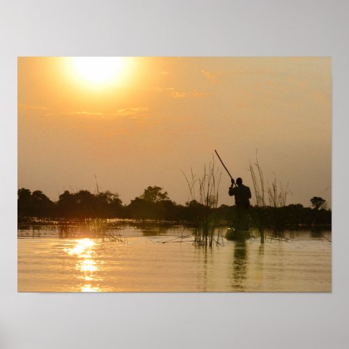 A Mokoro On The Okavango Delta Botswana Africa Poster