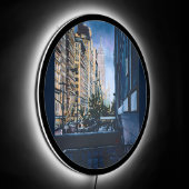 A Moment Hush in the City Limits LED Sign (Angle)