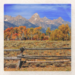 A Moment in Wyoming in Autumn Glass Coaster