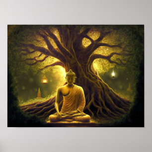 A Moment of Enlightenment: Buddha Meditation Poster