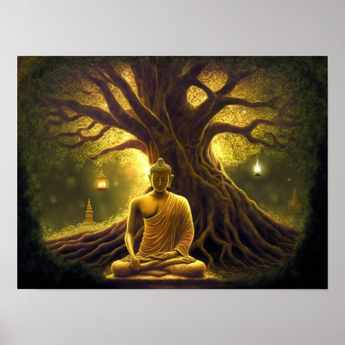 A Moment of Enlightenment Buddha Meditation Poster