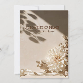 A Moment of Peace Neutral Dahlia Christmas Card