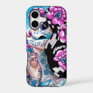 A Moment of Silence- Tattooed Sugar Skull Girl iPhone 17 Case