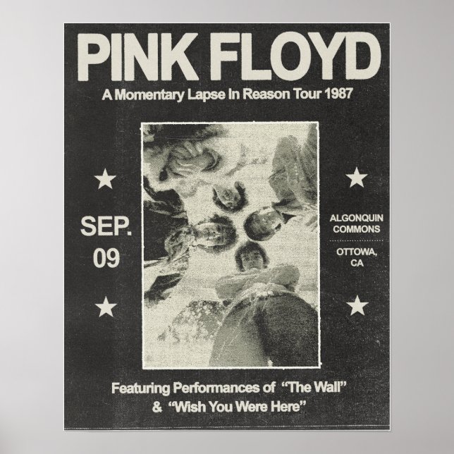 A Momentary Lapse In Reason Tour Poster (Front)