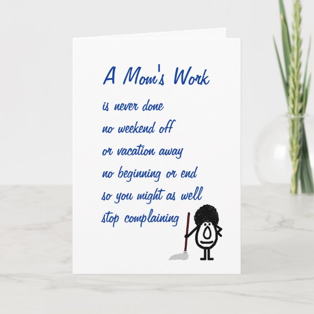 A Mom's Work Card (Front)
