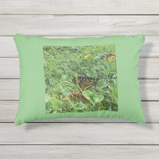 A Monarch Butterfly  Outdoor Pillow (Front)