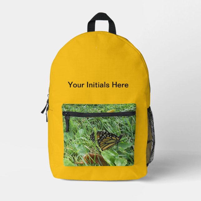 A Monarch Butterfly  Printed Backpack (Front)